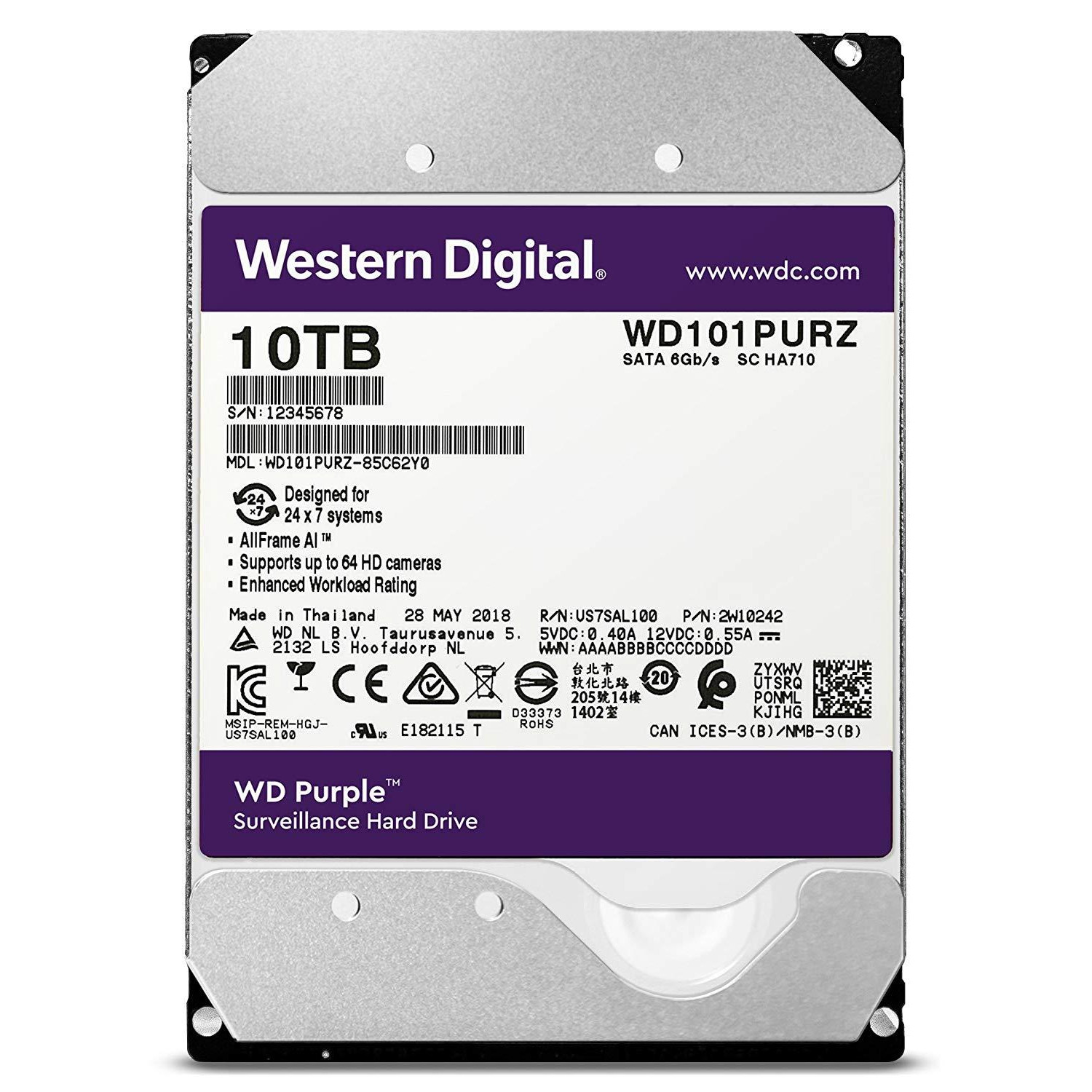 Жесткий диск для видеонаблюдения WD - Purple - WD80PURX-78 - купить в ...